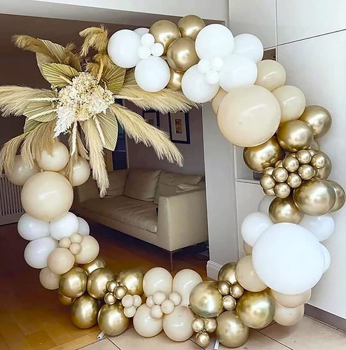 Balloons arch set sand white - +,