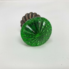 Green Vintage Glass Knob home decor shabby chic upcycle drawer pull Dresser 