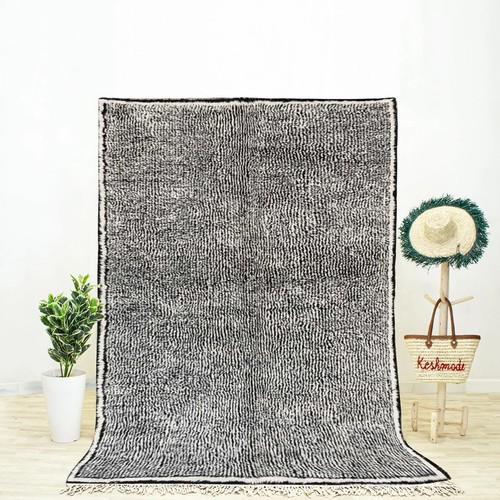 Moroccan rug black - rug,,