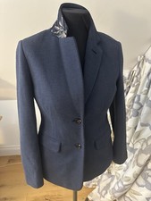 JOULES Ladies Agatha Navy Blue Tweed Herringbone Effect Jacket Blazer UK12 VGC