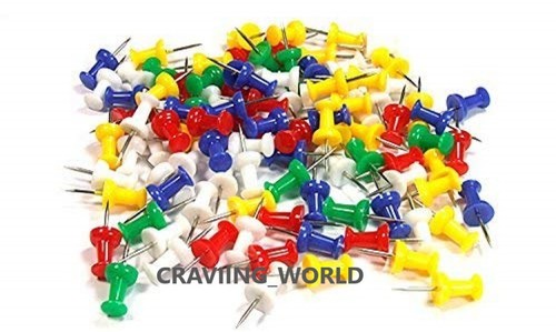 Drawing pins assorted colours - drawing,