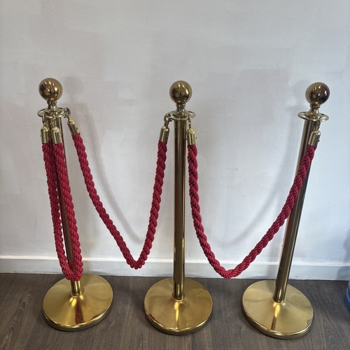 Rope barriers brass with red - with,