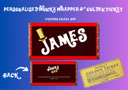 Personalised wonka chocolate - wonka,