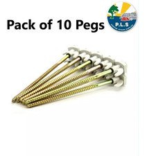 10 x Rock Tent Pegs Screw-In Grey Top Heavy Duty Hard Ground Awning Camping Peg