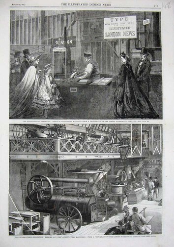 Old antique print 1862 - print,