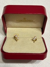 mikimoto pearl gold earrings