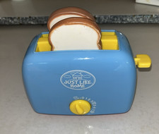 Just Like Home Pretend Play Kitchen Toy Pop Up Toaster & 2 slices of bread