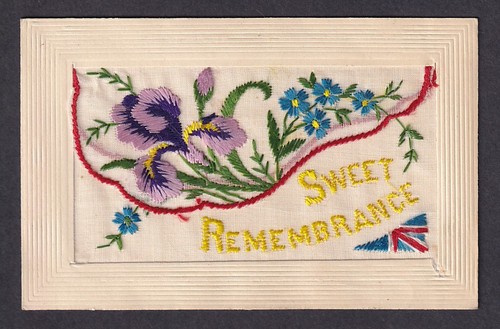 Ww1 embroidered silk - embroidered, postcard