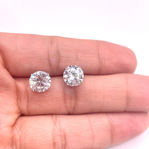 White gold finish 8mm - , round