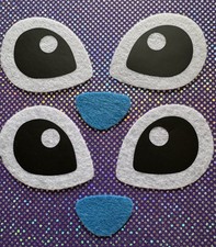 Felt Eyes Set For Amigurumi/knitted Blue Alien (stitch). 2 Sets Of Eyes & Nose.