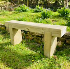 Wooden Garden Sleeper Bench | Rustic Patio Outdoor Seating | Various Sizes