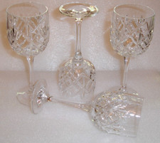 Stuart Crystal  Wine Glasses x 4 :  Tall Stem 19cm Champagne Hock Claret  1980s