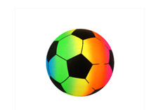 1x PVC Rainbow Football Beach Ball Inflatable Sports Soft Soccer(R38723)