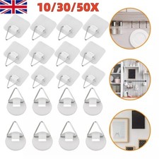 10-50Pcs Invisible Plate Hangers Self Adhesive Wall Hanging Hooks Plate Holders