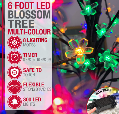 7ft multi colour led - 5/6/7ft, multi-colour