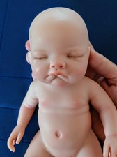 10"Full Body Solid Silicone Sleeping Baby Girl Lifelike 3D paint Visible Veins 