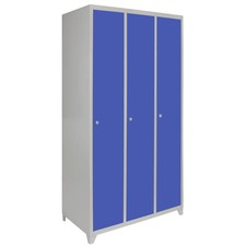 Blue Steel 3 Door Lockers - Staff Storage Lockable Gym School Changing Room