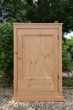 A Mellow Pine  Antique Victorian Old Linen Cupboard / Pantry / Larder / Cabinet