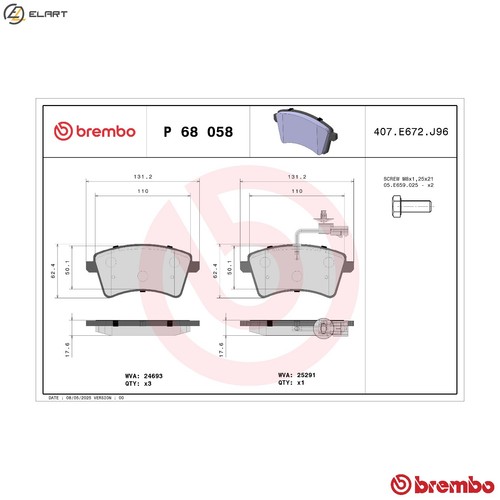 Brake pad set disc - brake, 68