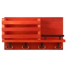  Key Holders for House Keys Wall Rustic Floating Shelf with Hooks