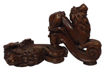 LARGE PAIR CARVED WOODEN