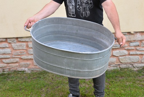 Vintage old galvanized bath - old,