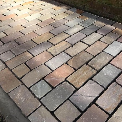 Raj green cobble setts 200mm - green, x