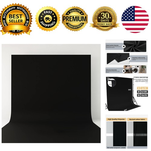 Black photo backdrop - backdrop, 5x7ft