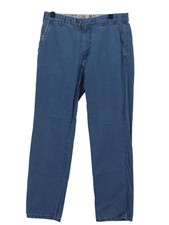 Meyer Men's Trousers W 34 in Blue Cotton with Elastane Straight Chino