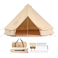 VEVOR Canvas Bell Tent 4m/13.12ft 4-Season Camping Yurt Tent with Stove Jack