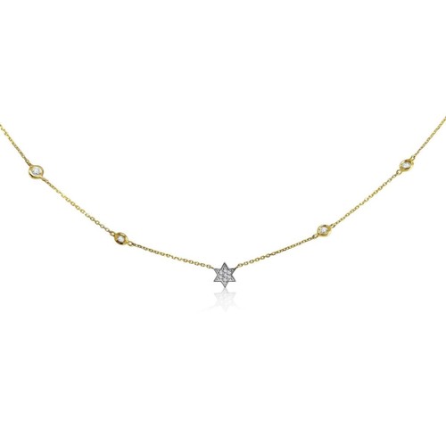 14k gold diamond star - gold,