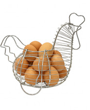 Metal Hen Egg Basket Wire Chicken Egg Holder Farmhouse Kitchen Decor for Dining