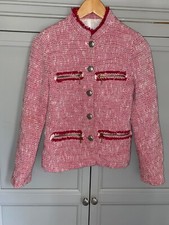 Zara Pink Tweed Boucle Jacket