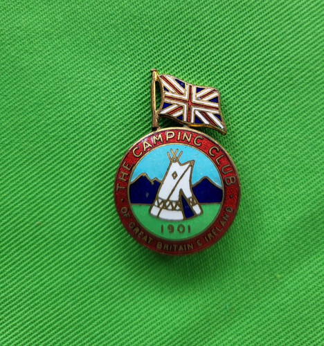 The camping club enamel badge - enamel,