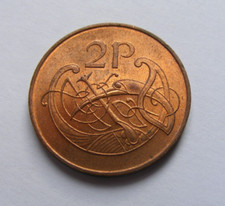 Ireland 1971 Two Pence Coin Old Irish 2p High Grade With Mint Luster First Year