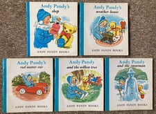 5x ANDY PANDY Books Maria Bird- Snowman Weather-House Shop Red-Car Willow-Tree