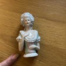 Antique Porcelain Lady Pin