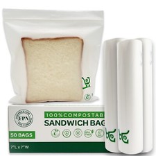 FPN Sandwich Seal Top Bags, BPA Free, Biodegradable, 200 bags 4 CT,  7 "x7"