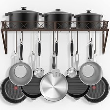 Mutool Wall Mount Pot Pan Rack, 70cm Saucepan Hanging Racks Utensils Hanging ...
