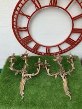 Pair Of Vintage Brass Wall