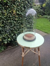 Original Large Victorian Antique  Glass Disply Dome Ebonised Base