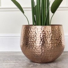 Medium round copper hammered
