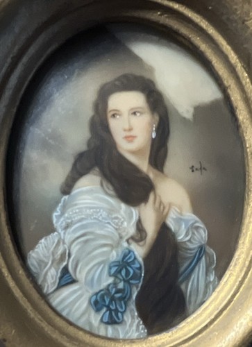 Signed miniature portrait - miniature,