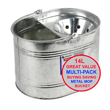 Heavy Duty Metal Mop Bucket Galvanised Strong 14 Litre Capacity for Cleaning New
