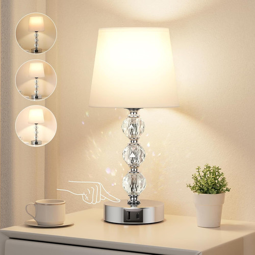 Bedside table lamp crystal - table,
