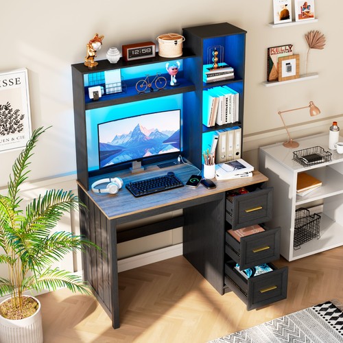 Home office desk with - with, hutch