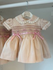 Baby Girls Peach Smock Dress