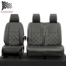 MERCEDES SPRINTER FRONT SEAT COVERS LEATHERETTE WITH ARMREST (2018 ON) BLACK 888