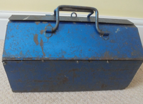 Vintage tool box old blue - vintage,