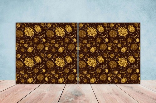 Brown and gold tiles wall - wall, art